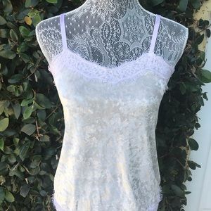 White crushed velvet top